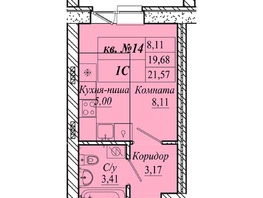 Продается Студия ЖК Семиреченская, дом 3, 21.57  м&sup2;, 4098300 рублей