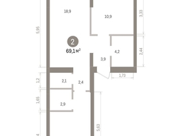 Продается 2-комнатная квартира ЖК Кварталы Драверта, дом 4, 69.12  м&sup2;, 11000000 рублей