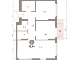 Продается 2-комнатная квартира ЖК Кварталы Драверта, дом 6, 63.8  м&sup2;, 10900000 рублей