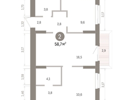 Продается 2-комнатная квартира ЖК Кварталы Драверта, дом 4, 58.74  м&sup2;, 10790000 рублей