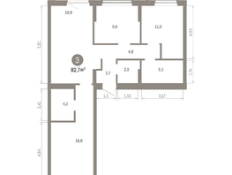 Продается 3-комнатная квартира ЖК Кварталы Драверта, дом 6, 82.67  м&sup2;, 14230000 рублей