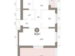 Продается 2-комнатная квартира ЖК Кварталы Драверта, дом 6, 79.19  м&sup2;, 12980000 рублей