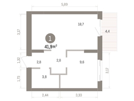Продается 1-комнатная квартира ЖК Кварталы Драверта, дом 4, 41.91  м&sup2;, 8090000 рублей