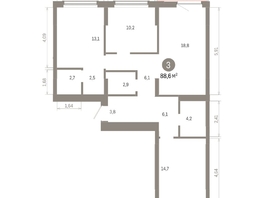 Продается 3-комнатная квартира ЖК Кварталы Драверта, дом 6, 88.6  м&sup2;, 14720000 рублей