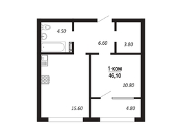 Продается 1-комнатная квартира ЖК ПАРК-квартал «Королёв», дом 2, 46.1  м&sup2;, 8528500 рублей