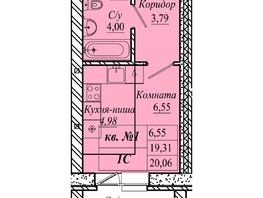 Продается Студия ЖК Семиреченская, дом 3, 20.06  м&sup2;, 2808400 рублей