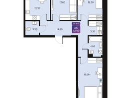 Продается 3-комнатная квартира ЖК Северное Сияние Премиум, 82.9  м&sup2;, 15460000 рублей