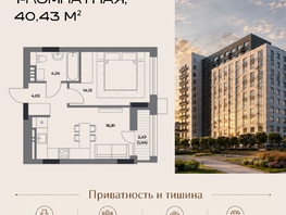 Продается 1-комнатная квартира ЖК Клубный дом на Пушкина, 40.43  м&sup2;, 9484878 рублей