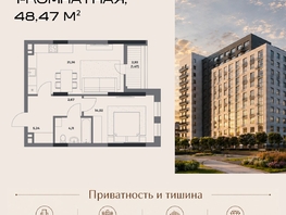 Продается 1-комнатная квартира ЖК Клубный дом на Пушкина, 48.87  м&sup2;, 11240100 рублей
