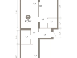 Продается 2-комнатная квартира ЖК Кварталы Драверта, дом 4, 67.45  м&sup2;, 11540000 рублей