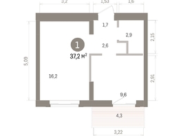 Продается 1-комнатная квартира ЖК Кварталы Драверта, дом 4, 37.22  м&sup2;, 7680000 рублей
