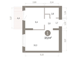 Продается 1-комнатная квартира ЖК Кварталы Драверта, дом 4, 37.21  м&sup2;, 7790000 рублей