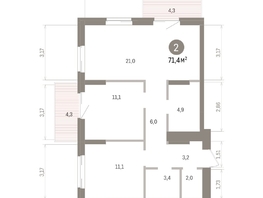 Продается 2-комнатная квартира ЖК Кварталы Драверта, дом 4, 71.37  м&sup2;, 11230000 рублей