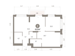Продается 2-комнатная квартира ЖК Кварталы Драверта, дом 4, 63.04  м&sup2;, 10200000 рублей