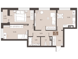 Продается 3-комнатная квартира ЖК Заря, дом 1.3, 77.83  м&sup2;, 10507000 рублей