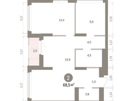 Продается 2-комнатная квартира ЖК Кварталы Драверта, дом 5, 68.46  м&sup2;, 12080000 рублей