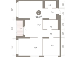 Продается 2-комнатная квартира ЖК Кварталы Драверта, дом 5, 68.46  м&sup2;, 11960000 рублей