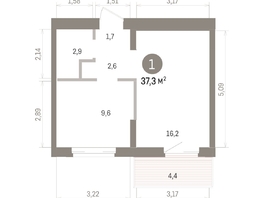 Продается 1-комнатная квартира ЖК Кварталы Драверта, дом 4, 37.25  м&sup2;, 7730000 рублей