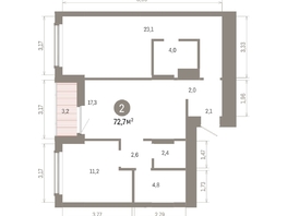 Продается 2-комнатная квартира ЖК Кварталы Драверта, дом 6, 72.67  м&sup2;, 12820000 рублей