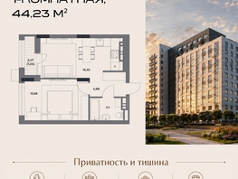 Продается 1-комнатная квартира ЖК Клубный дом на Пушкина, 44.23  м&sup2;, 10376358 рублей