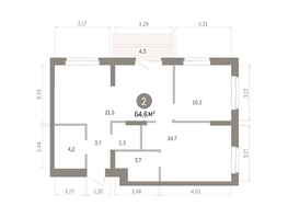 Продается 2-комнатная квартира ЖК Кварталы Драверта, дом 4, 64.58  м&sup2;, 11950000 рублей