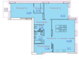 Продается 3-комнатная квартира ЖК Ленина, дом 116, блок-секция 2, 87.6  м², 10074000 рублей