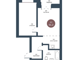 Продается 2-комнатная квартира ЖК Белозерский, корпус 1, 54.2  м², 10847280 рублей