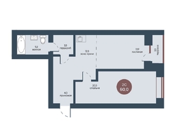 Продается 2-комнатная квартира ЖК Белозерский, корпус 1, 60  м², 12094260 рублей