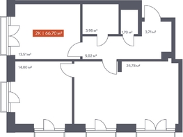 Продается 2-комнатная квартира ЖК Ломоносов, 66.7  м&sup2;, 13353340 рублей
